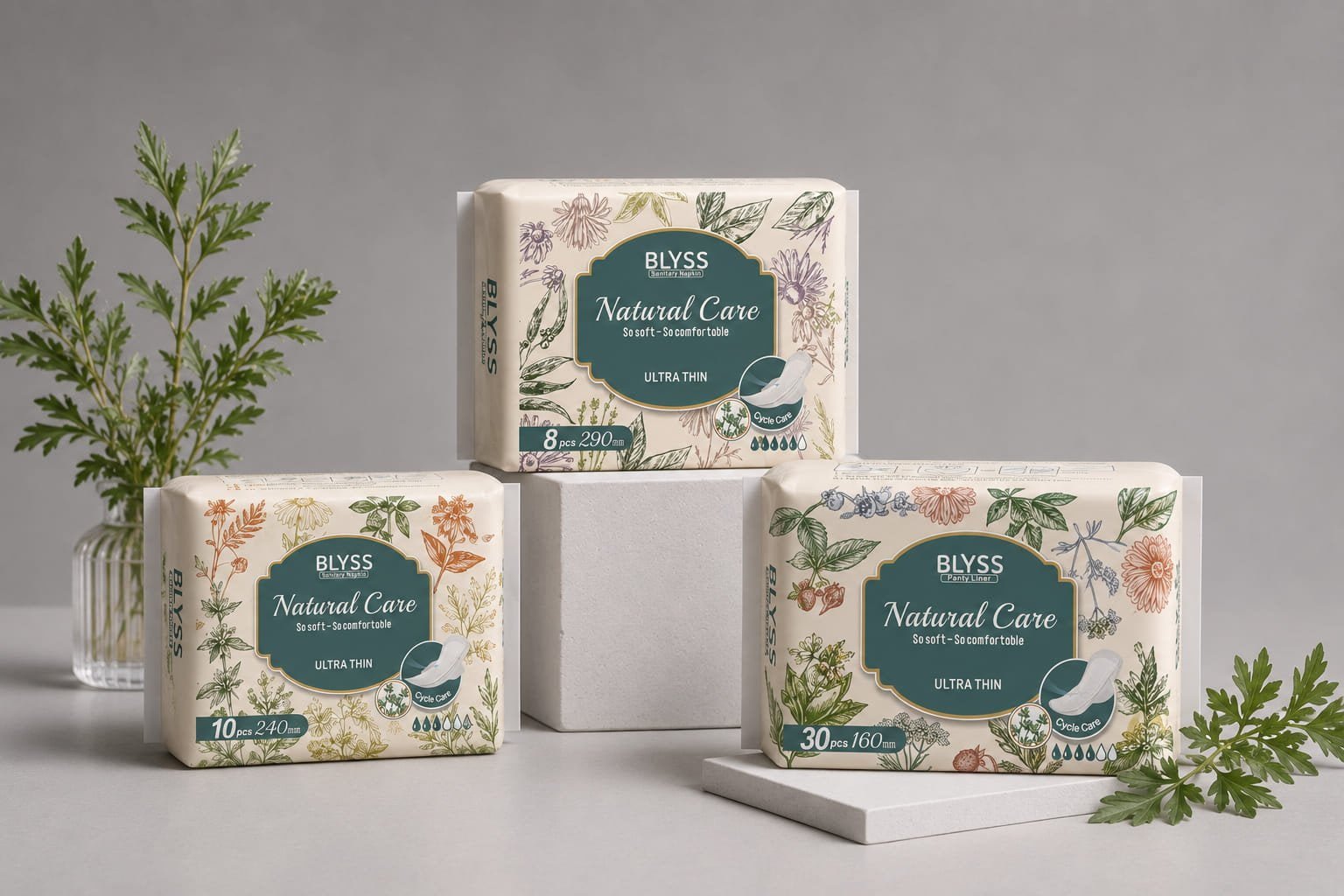 Blyss Herbal Sanitary Pad - Natural Herbal Extract Feminine Care