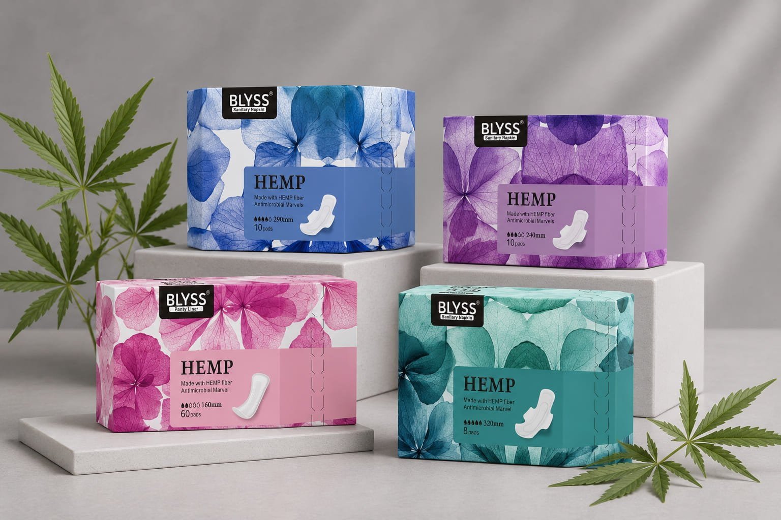 Blyss Hemp Sanitary Pad - Antibacterial Hemp Fiber Feminine Care