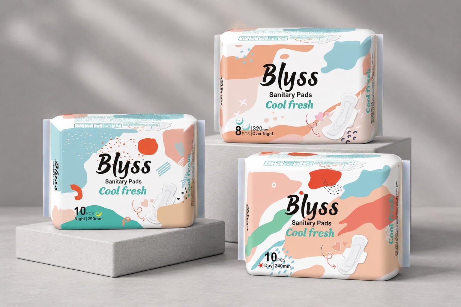 Blyss Cool Fresh Sanitary Pad - 3D Honeycomb Breathable Feminine Care