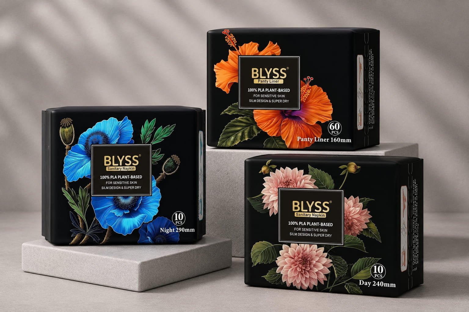 Blyss PLA Sanitary Pad - Plant-Based PLA Fiber Feminine Care